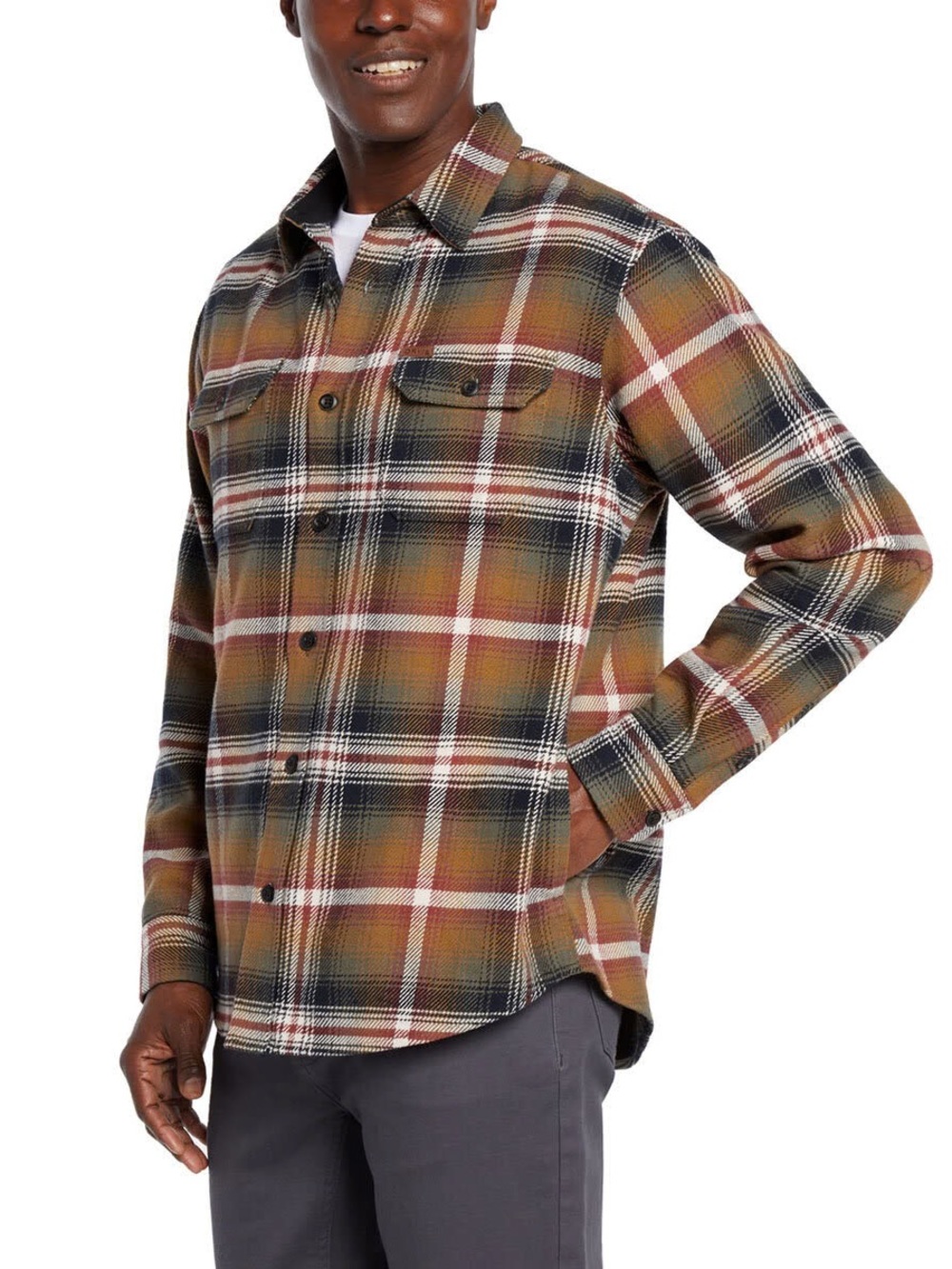 Orvis Thick Heavyweight Men's Plaid Flannel Button-Down Shirt Jacket